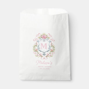 Sachets En Papier Monogramme de la crête florale du millénaire Mar