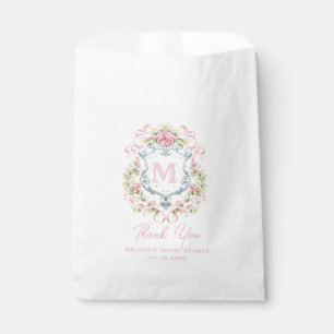 Sachets En Papier Monogramme de la crête florale du millénaire Mar
