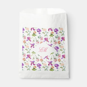 Sachets En Papier Monogramme de mariage botanique à l'aquarelle maxi