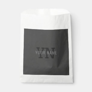 Sachets En Papier Monogramme de nom (ou autre texte) gris foncé mode