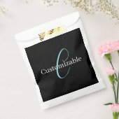 Sachets En Papier Monogramme de script cursif éditable Noir Bleu Bla (Scellé)