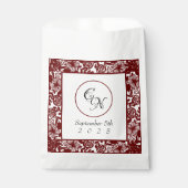 Sachets En Papier Monogramme de travail ouvert Mariage de Bourgogne (Devant)