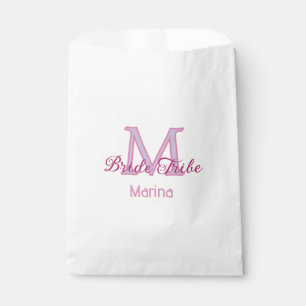Sachets En Papier Monogramme de tribu de mariée simple mini-rose rou