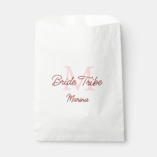 Sachets En Papier Monogramme de tribu de mariée simple mini rouge po