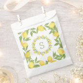 Sachets En Papier Monogramme Élégant de Verdure de Citrons (Coupé)