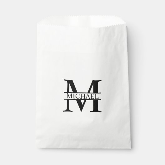 Sachets En Papier Monogramme et nom personnalisés (Devant)