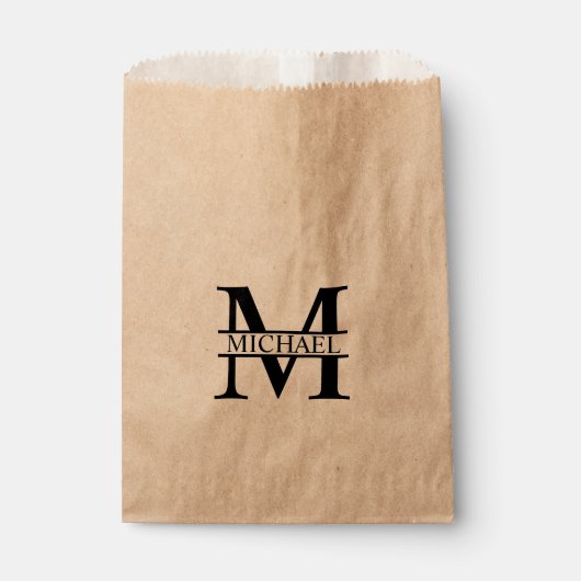 Sachets En Papier Monogramme et nom personnalisés (Devant)