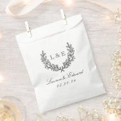 Sachets En Papier Monogramme Initial Classique De Mariage Au Laurier (Coupé)