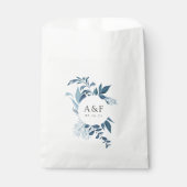 Sachets En Papier Monogramme Mariage bleu azur (Devant)