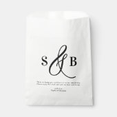 Sachets En Papier Monogramme Mariage de calligraphie Whimsical Noir (Devant)