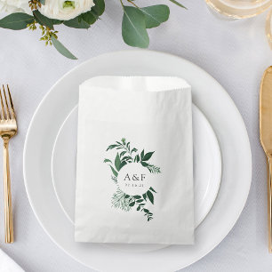Sachets En Papier Monogramme Mariage de forêt sauvage