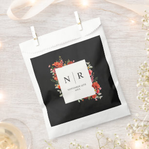 Sachets En Papier Monogramme Mariage Delicate Poppy Dark Mariage