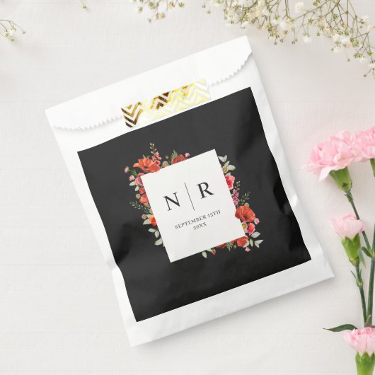 Sachets En Papier Monogramme Mariage Delicate Poppy Dark Mariage (Scellé)