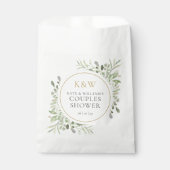 Sachets En Papier Monogramme Or Wedding shower Couples de verdure (Devant)