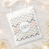 Sachets En Papier Monogramme Pastel Herringbone (Coupé)