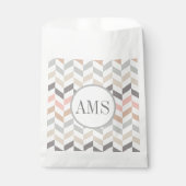 Sachets En Papier Monogramme Pastel Herringbone (Devant)
