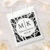 Sachets En Papier Monogramme personnalisé simple noir et blanc Branc (Coupé)