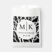 Sachets En Papier Monogramme personnalisé simple noir et blanc Branc (Devant)