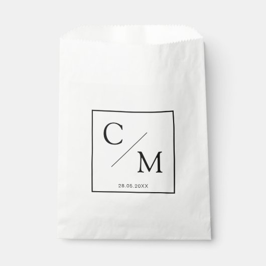 Sachets En Papier monogramme simple et élégant (Devant)