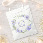 Sachets En Papier Monogramme violet Aquarelle Florale Mariage élégan (Coupé)