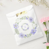 Sachets En Papier Monogramme violet Aquarelle Florale Mariage élégan (Scellé)