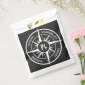 Sachets En Papier Monographie d'emblème de compas noir et blanc (Scellé)