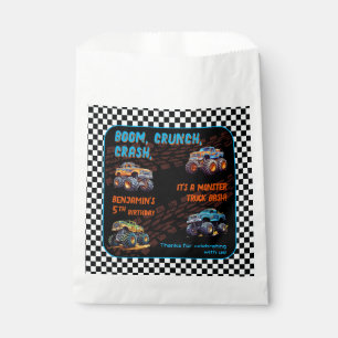 Sachets En Papier Monster Truck Bash Boy 5e fête d'anniversaire