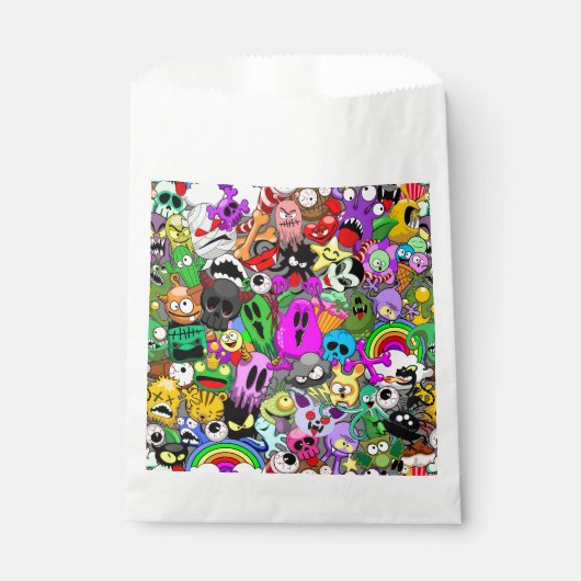 Sachets En Papier Monstres caractères mignons Motif d'Halloween (Devant)