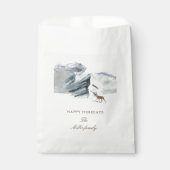 Sachets En Papier Montagnes neigeuses Bois Élégants Vacances (Devant)