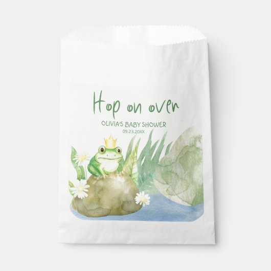 Sachets En Papier Monter sur l'aquarelle Princess Frog Baby shower (Devant)