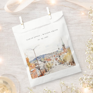 Sachets En Papier Montpelier City Scape Vermont Watercolor Mariage