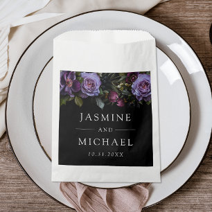 Sachets En Papier Moody Gothic Purple Floral Mariage