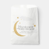 Sachets En Papier Moonbeams and baby dreams baby shower gray gold (Devant)