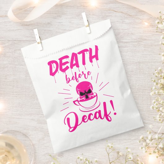 Sachets En Papier mort crâne avant décaf squelette café rose (Coupé)