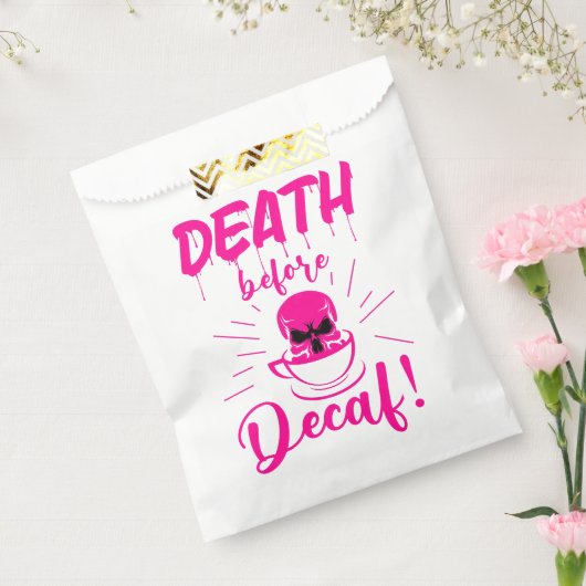 Sachets En Papier mort crâne avant décaf squelette café rose (Scellé)