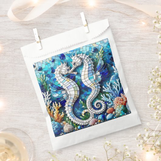 Sachets En Papier Mosaic Seahorses Plage romantique (Coupé)