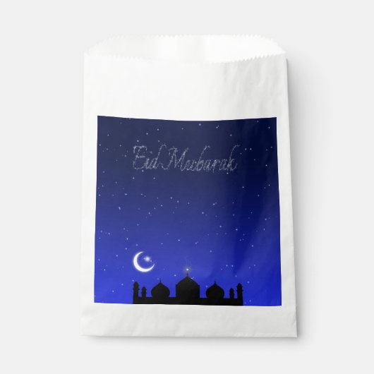Sachets En Papier Mosquée des étoiles de nuit de l'Aïd Moubarak (Devant)