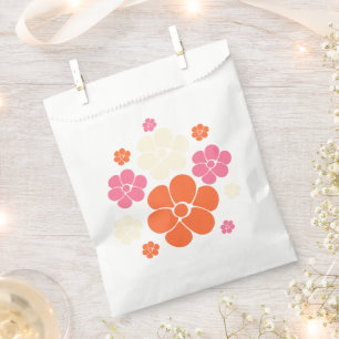 Sachets En Papier Motif à fleurs - rose, orange et crème