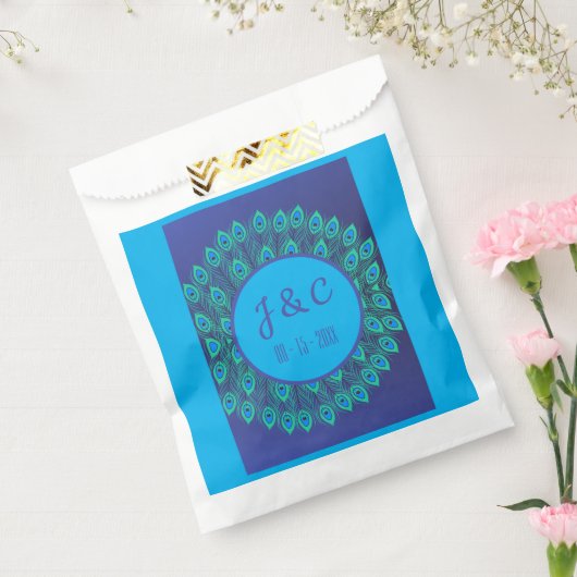Sachets En Papier Motif BLEU VERT PEACOCK PLUTÔT ATTRAYANT LES YEUX (Scellé)