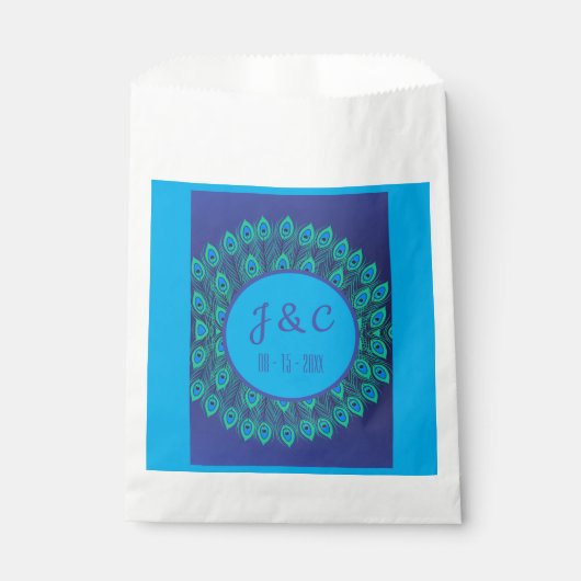 Sachets En Papier Motif BLEU VERT PEACOCK PLUTÔT ATTRAYANT LES YEUX (Devant)