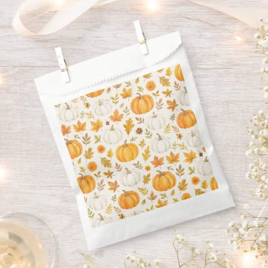 Sachets En Papier Motif Citrouille mignon | Thanksgiving (Coupé)