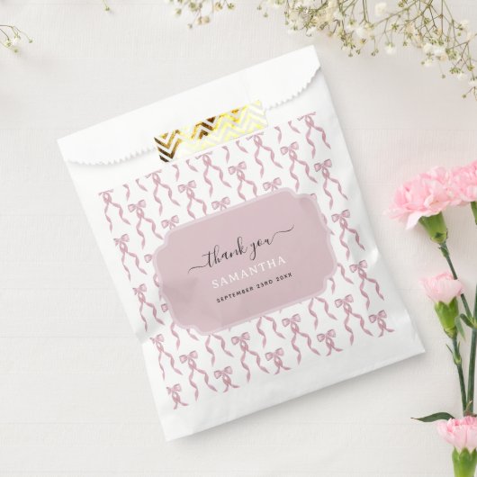 Sachets En Papier Motif de Bow rose Aquarelle (Scellé)