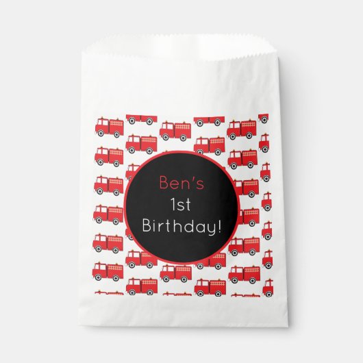 Sachets En Papier Motif de camion-feu rouge (Devant)