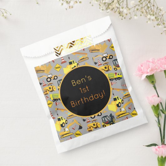 Sachets En Papier Motif de camions de construction personnalisés (Scellé)