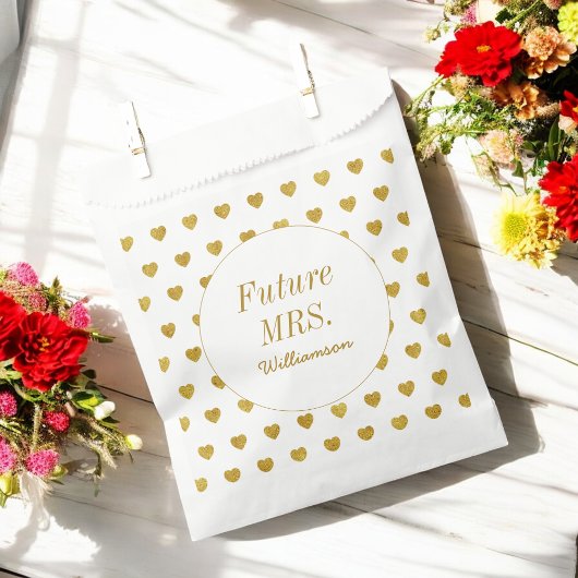 Sachets En Papier Motif de cœurs de mariage blanc jaune 