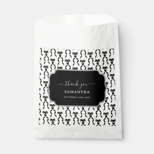 Sachets En Papier Motif de la Bow Noir (Devant)
