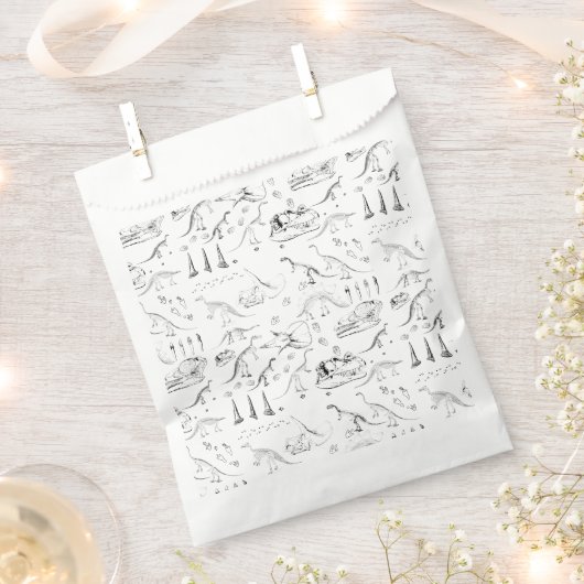 Sachets En Papier Motif des os fossiles de dinosaures (Coupé)