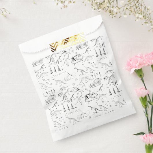 Sachets En Papier Motif des os fossiles de dinosaures (Scellé)