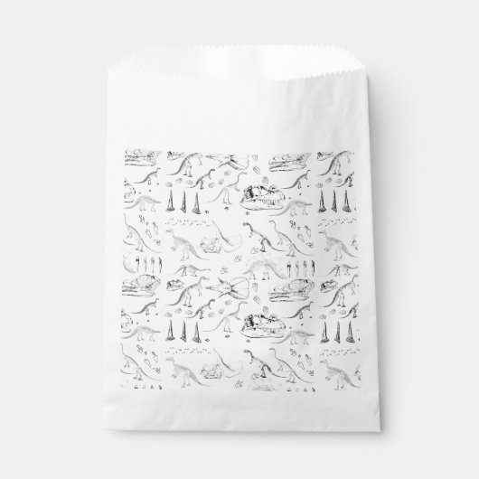 Sachets En Papier Motif des os fossiles de dinosaures (Devant)