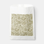 Sachets En Papier Motif Floral Vert Sage Antique Damas (Devant)